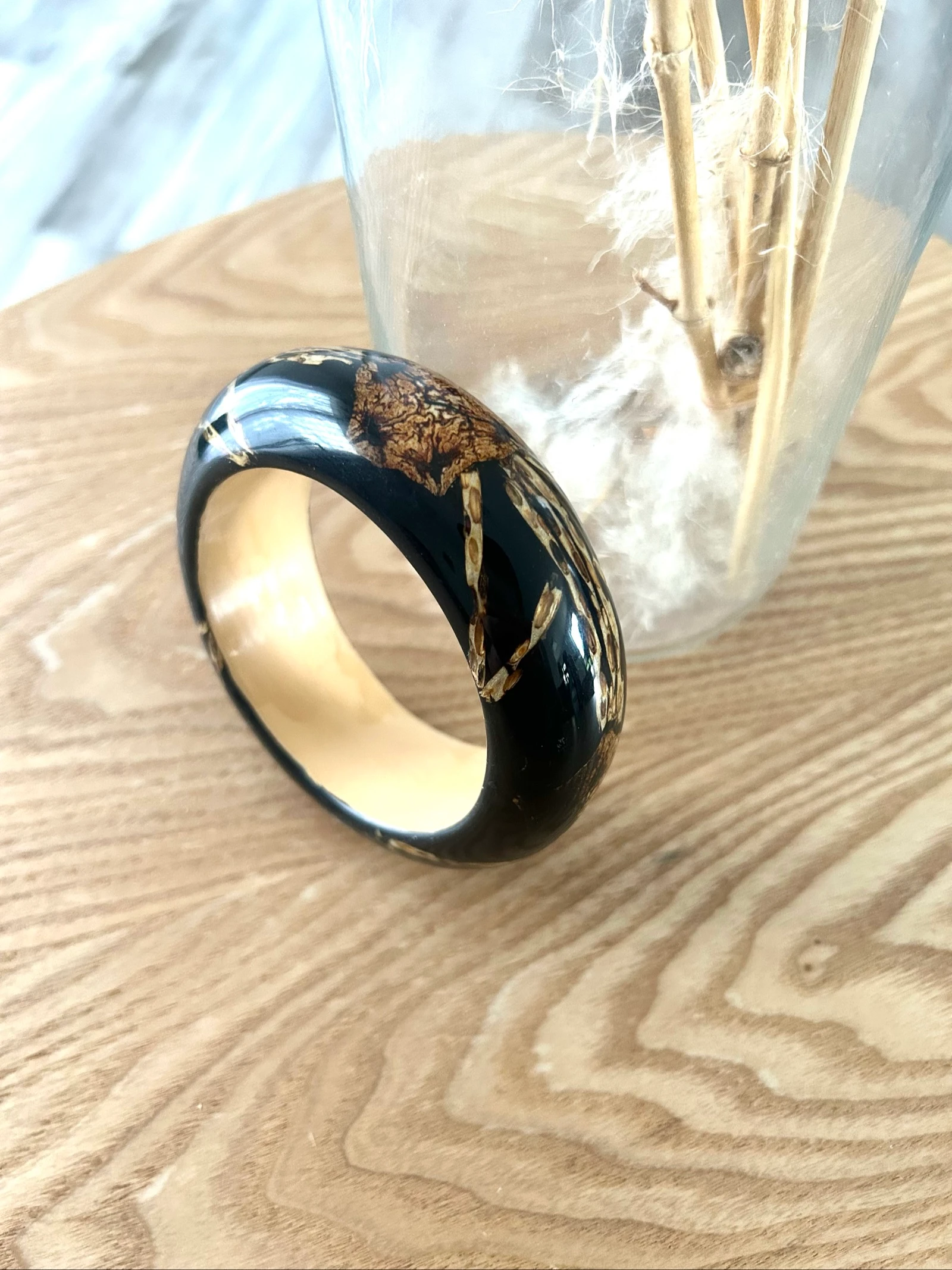 Pulseira de fantasia para encaixar marrom efeito mármore dourado – photo 4